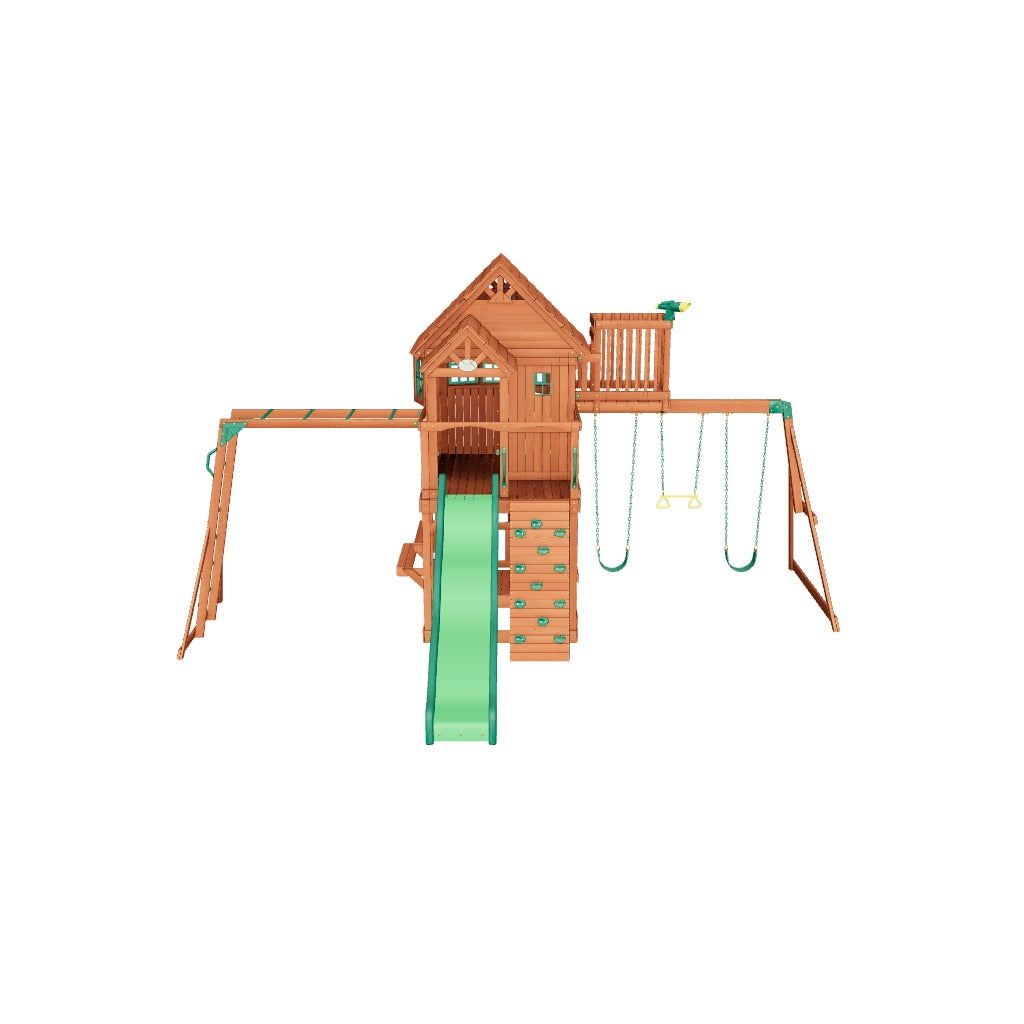 3D model of the Skyfort II Single Colour cedar swing set, viewable in your garden with AR